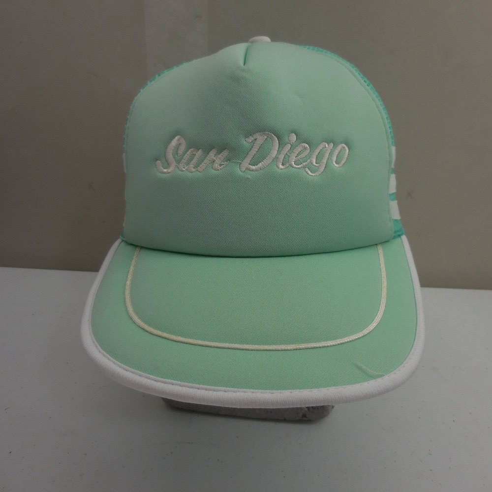 Monterey San Diego Trucker Hat Mint Green Mesh Snapback Cap Vintage Style